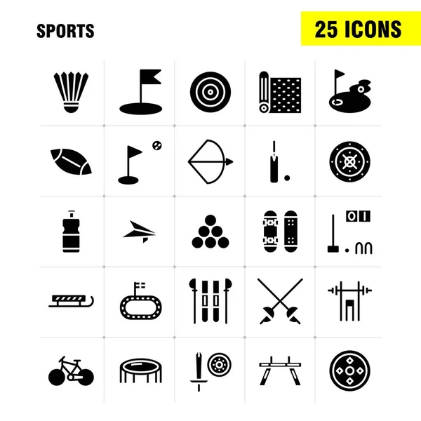 Sports Solid Glyph Icon Pack Designers Developers Icons Mat Sport — стоковый вектор