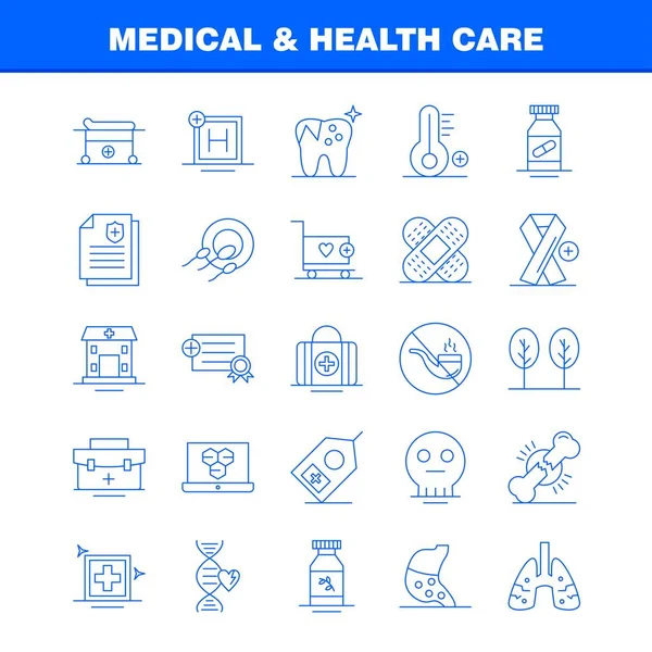 Medical Health Care Line Icon Web Print Mobile Kit Hospital — Stock Vector