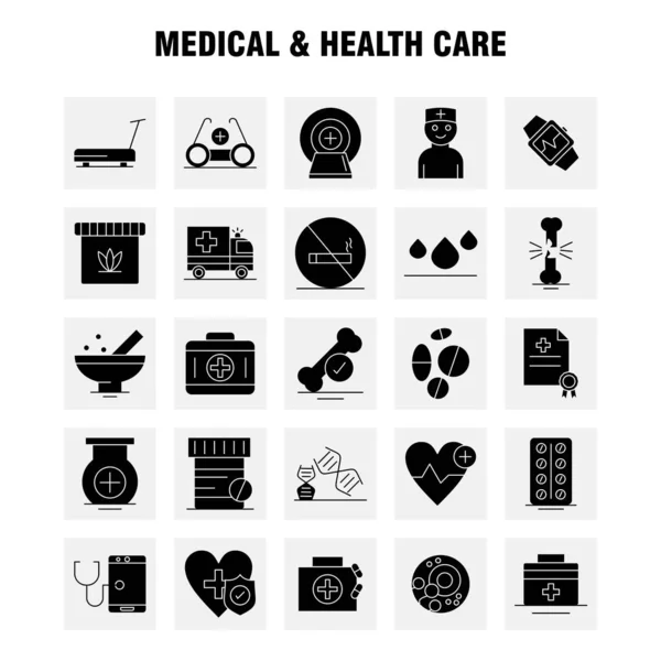 Ιατρική Και Υγειονομική Περίθαλψη Στερεά Γλύφου Εικονίδιο Για Web Και — Διανυσματικό Αρχείο