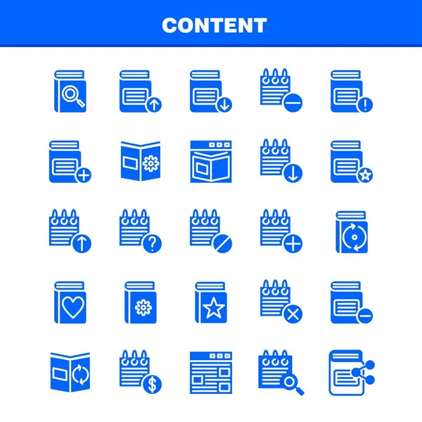Content Solid Glyph Icon Pack Designers Developers Icons Web Content — стоковый вектор