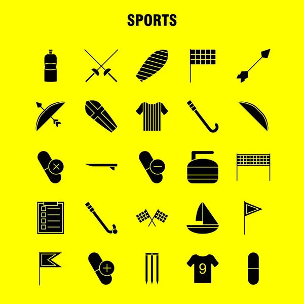 Icona Glyph Solido Sportivo Web Stampa Mobile Kit Come Esempio — Vettoriale Stock
