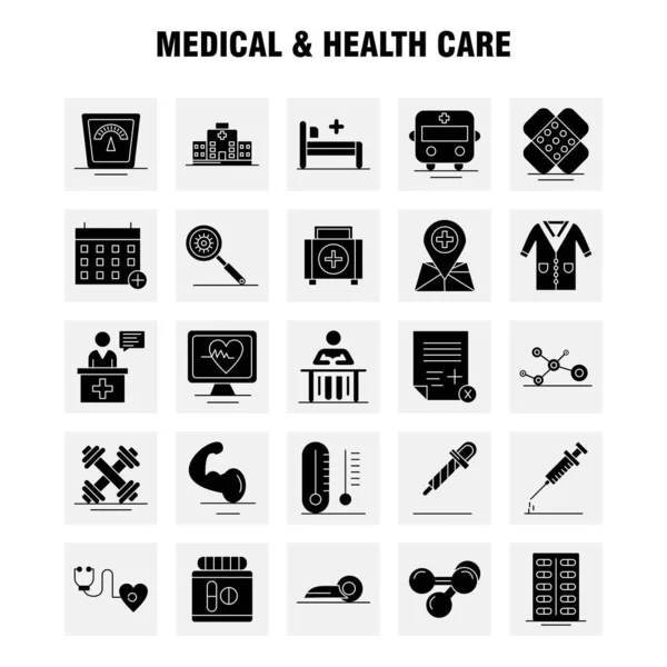 Medical Health Care Solid Glyph Icon Para Web Print Mobile —  Vetores de Stock