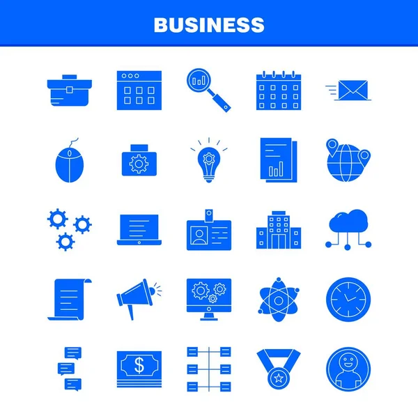 Business Solid Glyph Icon Para Web Print Mobile Kit Tais —  Vetores de Stock