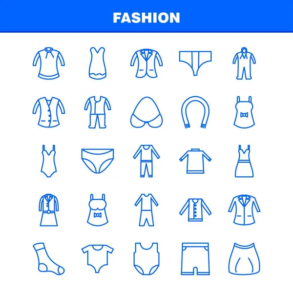 Moda Hattı Icons Set Için Infographics Mobil Kit Baskı Tasarımı — Stok Vektör