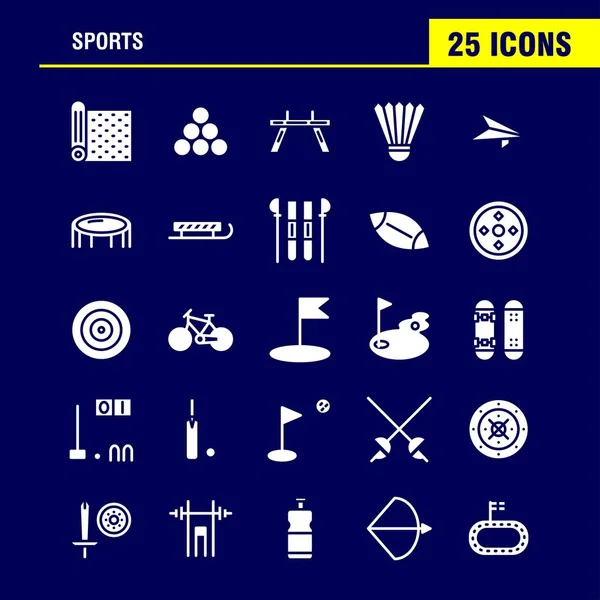 Sports Solid Glyph Icon Pack Designers Developers Icons Mat Sport — стоковый вектор