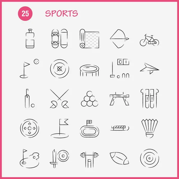 Paquete Iconos Dibujado Mano Para Diseñadores Desarrolladores Iconos Estera Deporte — Vector de stock