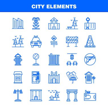 Şehir öğeleri satır Icons Set Infographics, mobil Ux/UI için Kit ve baskı tasarımı. Şunları içerir: Araba, araç, seyahat, ulaşım, salıncak, çocuklar, parklar, oyun, Eps 10 - vektör