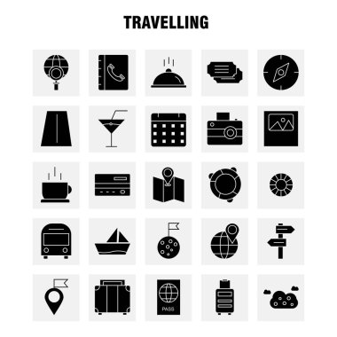 Spor katı glif Icons Set Infographics, mobil Ux/UI için Kit