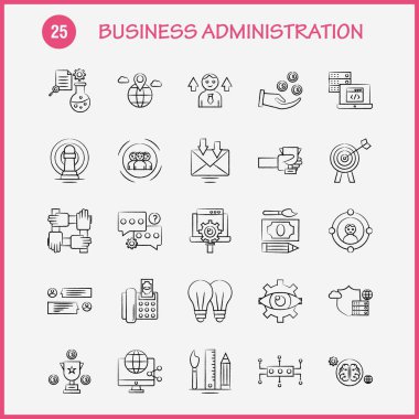 İşletme el çekilmiş Icons Set için Infographics, mobil Ux/UI Kit ve baskı tasarımı. Şunları içerir: Belge, dosya, Bill, dolar, belge, dosya, kalem, takvim, koleksiyon Modern Infographic Logo ve piktogram. -Vektör