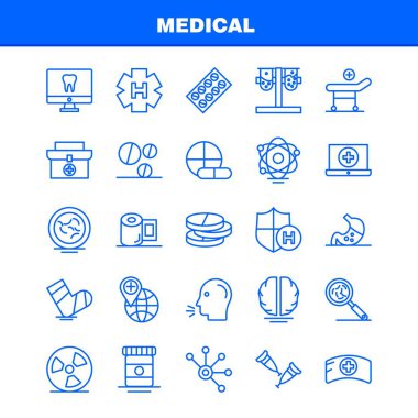 Tıbbi hat simgelerini belirlemek için Infographics, mobil Ux/UI Kit ve baskı tasarımı. Şunları içerir: Damla, şırınga, tıp, tıp, şırınga, tıp, enjeksiyon, sağlık, koleksiyon Modern Infographic Logo ve piktogram. -Vektör