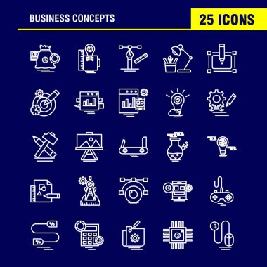 İş kavramları satır Icons Set Infographics, mobil Ux/UI için Kit ve baskı tasarımı. Şunları içerir: Dolar, para, para, para birimi, ölçek, Kupası, içki, çay, koleksiyon Modern Infographic Logo ve piktogram. -Vektör