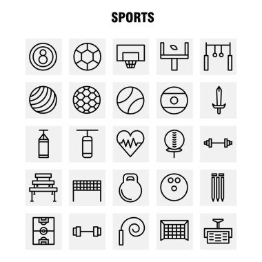 Sports Line Icon Pack For Designers And Developers. Icons Of Ball, Golf, Tee, Sports, Cricket, Stumps, Wicket, Sports, Vector clipart