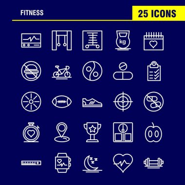 Fitness satır Icon Pack için tasarımcılar ve geliştiriciler. Tıp, tarayıcı, istatistik, monitör, sağlık, Fitness, sağlık, spor salonu, simgelerin vektör