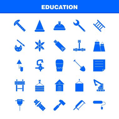 Eğitim katı glif Icons Set için Infographics, mobil Ux/UI Kit ve baskı tasarımı. Dahil: Vinç, Lift, kaldırma, kanca, donanım, İngiliz anahtarı, araçlar, donanım, koleksiyon Modern Infographic Logo ve piktogram. -Vektör