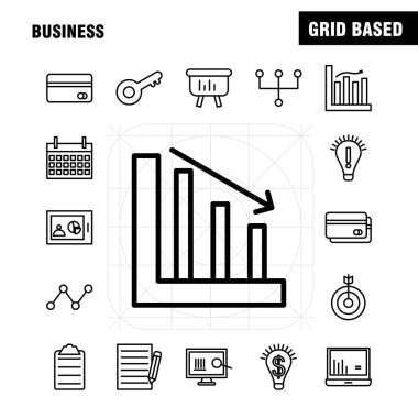 İş hattı Icons Set için Infographics, mobil Ux/UI Kit ve baskı tasarımı. Şunları içerir: Küre, Internet, ağ, vektör, pasaport, Euro, kitap, belge, koleksiyon Modern Infographic Logo ve piktogram. -Vektör