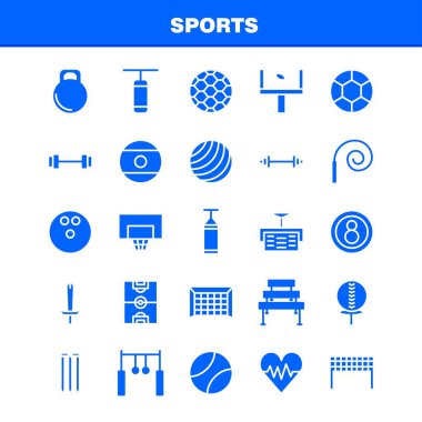 Spor katı glif Icon Pack için tasarımcılar ve geliştiriciler. Top, Golf, Golf, spor, kriket, kütükleri, küçük kapı, spor, simgeler vektör