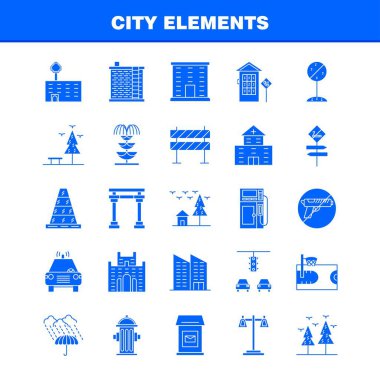 Şehir öğeleri katı glif Icons Set için Infographics, mobil Ux/UI Kit ve baskı tasarımı. Şunları içerir: Araba, araç, seyahat, ulaşım, salıncak, çocuklar, parklar, oyun, Eps 10 - vektör