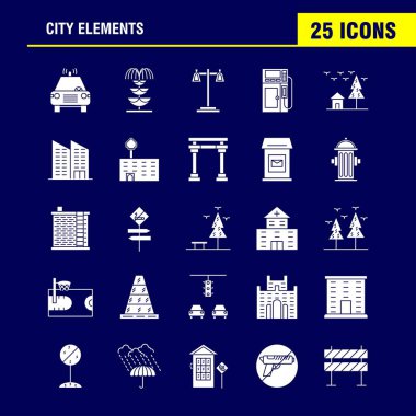 Şehir öğeleri katı glif Icons Set için Infographics, mobil Ux/UI Kit ve baskı tasarımı. Şunları içerir: Araba, araç, seyahat, ulaşım, salıncak, çocuklar, parklar, oyun, Eps 10 - vektör