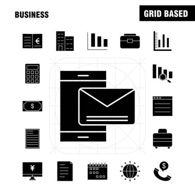 İş sağlam glif Icons Set için Infographics, mobil Ux/UI Kit ve baskı tasarımı. Şunları içerir: Bulut, para, dolar, para, dişli, para, fikir, ampul, koleksiyon Modern Infographic Logo ve piktogram. -Vektör