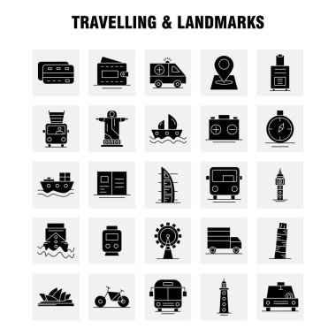 Seyahat ve yerler sağlam karakter simgesi Web, baskı ve mobil Ux/UI için Kit. Gibi: kart, kredi, kredi kartı, para, cüzdan, para, para, piktogram paketi. -Vektör