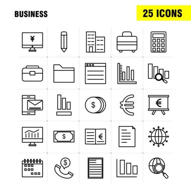 İş hattı Icons Set için Infographics, mobil Ux/UI Kit ve baskı tasarımı. Şunları içerir: Bulut, para, dolar, para, dişli, para, fikir, ampul, koleksiyon Modern Infographic Logo ve piktogram. -Vektör