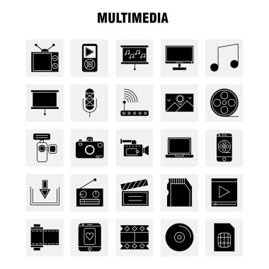 Restoran katı glif Icons Set Infographics, mobil Ux/UI için