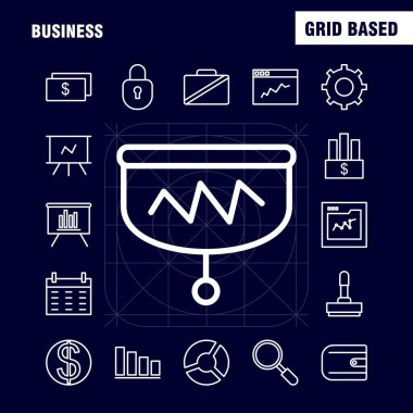 İş hattı Icons Set için Infographics, mobil Ux/UI Kit ve baskı tasarımı. Şunları içerir: Vektör, grafik, çizgiler, eğitim, kahve, çay, yemek, yemek, koleksiyon Modern Infographic Logo ve piktogram. -Vektör