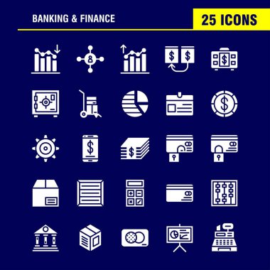 Katı glif Icon Pack için tasarımcılar ve geliştiriciler bankacılık. Analiz, mali, grafik, rapor, aşağı, hiyerarşi, yönetim, organizasyon, vektör simgeleri