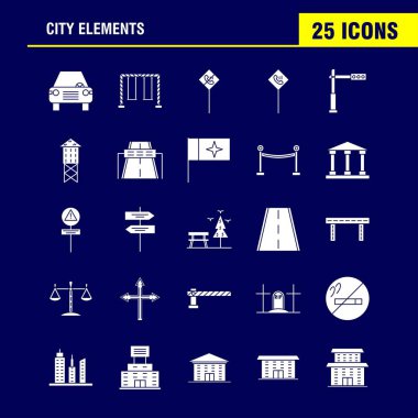 Şehir öğeleri katı glif Icons Set için Infographics, mobil Ux/UI Kit ve baskı tasarımı. Şunları içerir: Sessiz hoparlör, ses, sessiz, hoparlör, hoparlör, ses, medya, Eps 10 - vektör