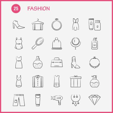 Moda el çekilmiş Icons Set için Infographics, mobil Ux/UI kiti 