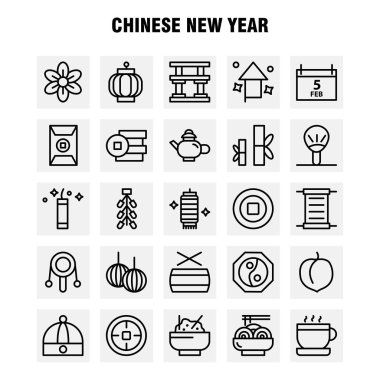 Çin yeni yılı satır Icon Pack için tasarımcılar ve geliştiriciler. ŞA