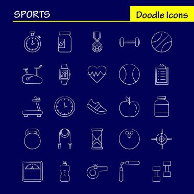 Spor el çekilmiş Icon Web, baskı ve mobil Ux/UI için Kit. Böyle