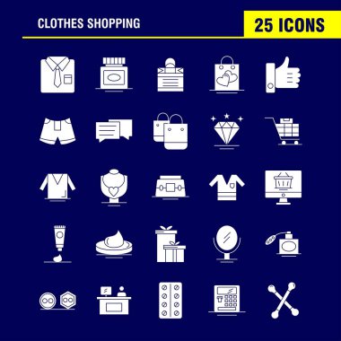Web, baskı ve mobil Ux/UI için sağlam karakter simgesi alışveriş giyim seti. Gibi: gömlek, giyim, kat, katlama, elbise, güzellik, kozmetik, krem, piktogram paketi. -Vektör