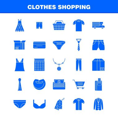 Giyim katı glif simgeler alışveriş ayarla için Infographics, mobil Ux/UI Kit ve baskı tasarımı. Şunları içerir: Kemer, kemer, tutarak bezler, deri kemer, kredi kartı, Eps 10 - vektör