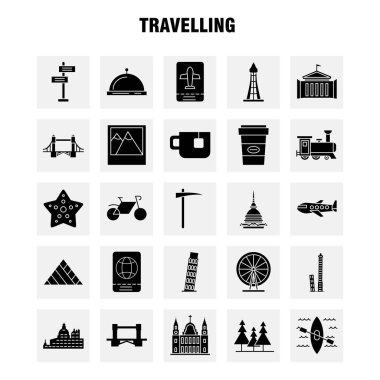 Katı glif simgeler seyahat ayarlamak için Infographics, mobil Ux/UI Kit ve baskı tasarımı. Şunları içerir: Küre, Internet, dünya, iletişim, bulutlar, hava, gökyüzü, fırtına, Eps 10 - vektör