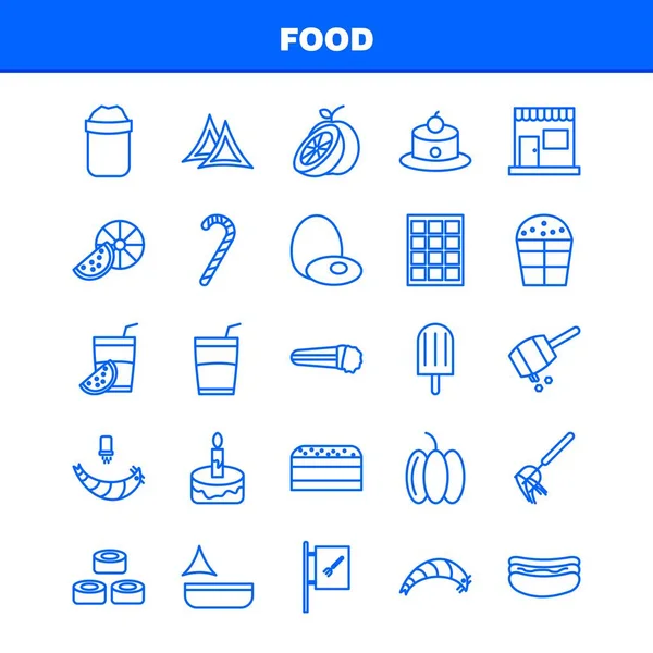 Set Iconos Línea Alimentos Para Infografías Kit Móvil Diseño Impresión — Vector de stock
