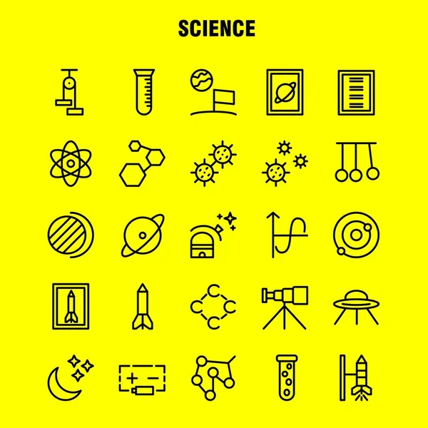 Science Line Icon Pack Designers Developers Icons Launch Royal Space — стоковый вектор