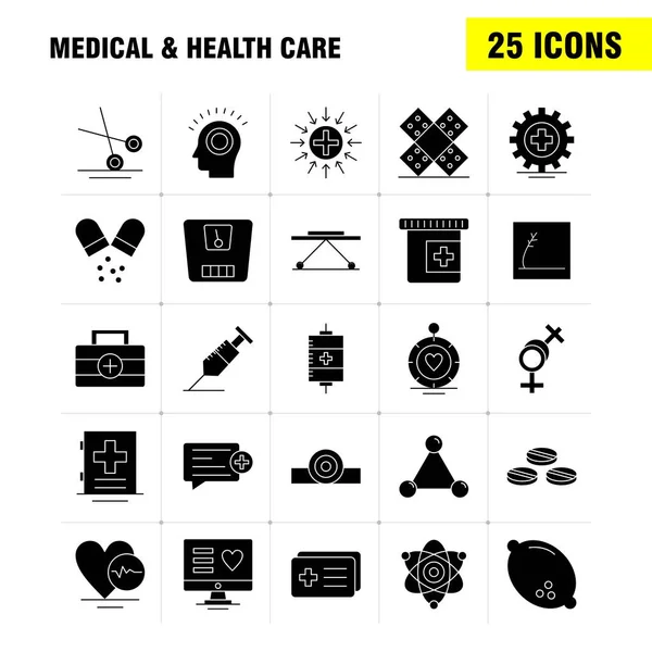 Medical Health Care Solid Glyph Icon Para Web Print Mobile —  Vetores de Stock