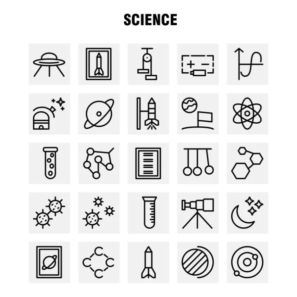 Paquete Iconos Science Line Para Diseñadores Desarrolladores Iconos Lanzamiento Cohete — Archivo Imágenes Vectoriales
