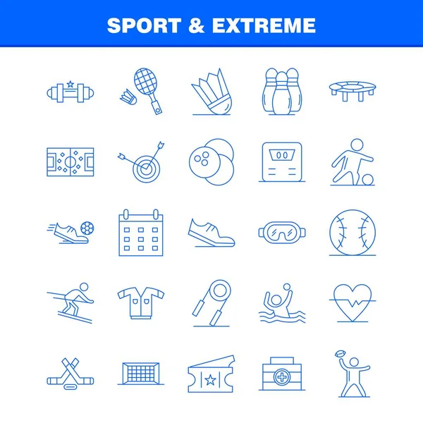 Sport And Extreme Line Icons Set For Infographics, Mobile UX/UI Kit And Print Design. Include: Football, Ball, Net, Sport, Football, Game, Sport, Football, Icon Set - Vector