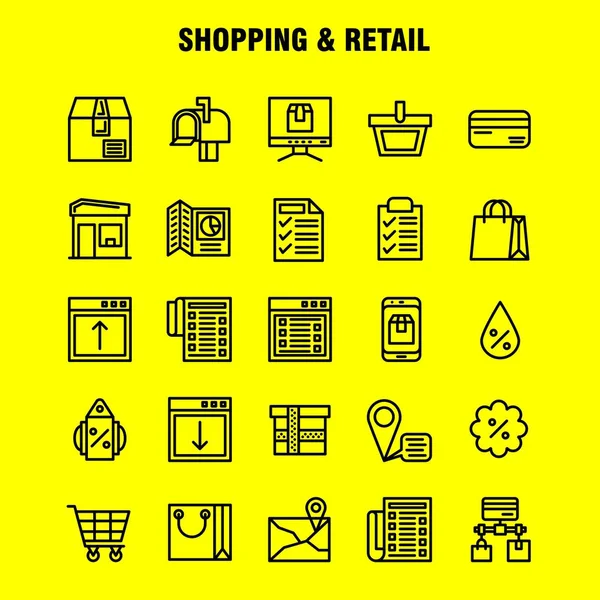 Shopping Line Icon Pack Für Designer Und Entwickler Icons Für — Stockvektor