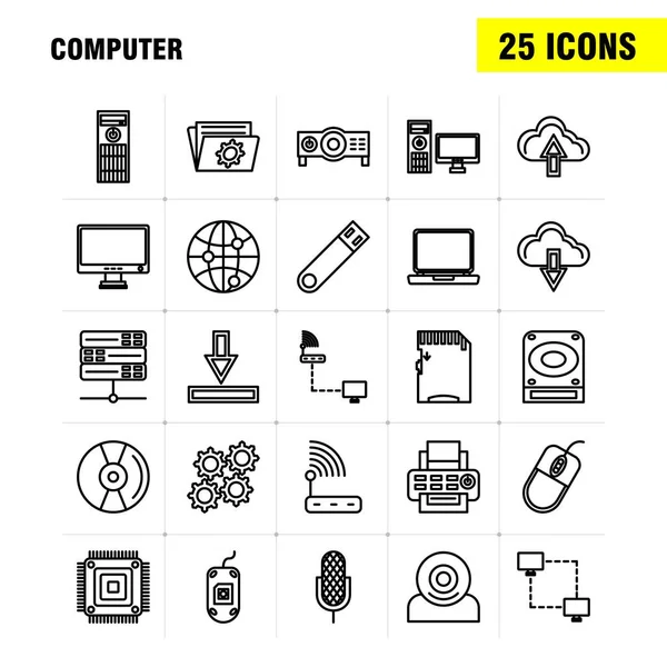 Mobiele App lijn Icons Set voor Infographics, mobiele Ux/Ui Kit een — Stockvector