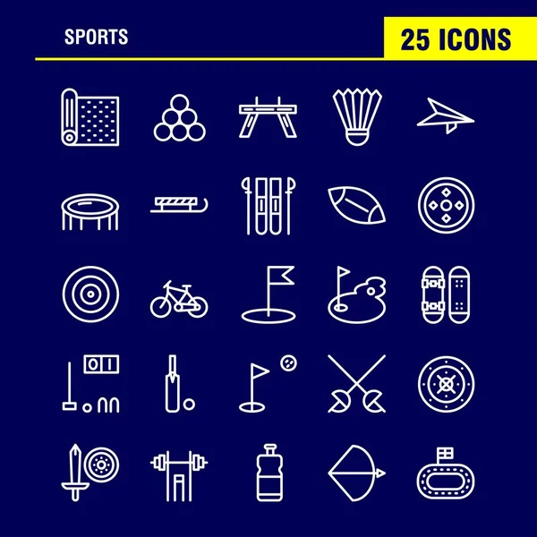 Спортивная Линия Icon Pack Дизайнеров Разработчиков Icons Mat Sport Sports — стоковый вектор
