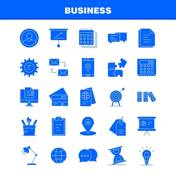 Business Solid Glyph Icon Para Web Print Mobile Kit Tais —  Vetores de Stock