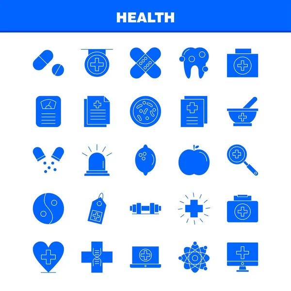 Health Solid Glyph Icon Para Web Print Mobile Kit Tais —  Vetores de Stock