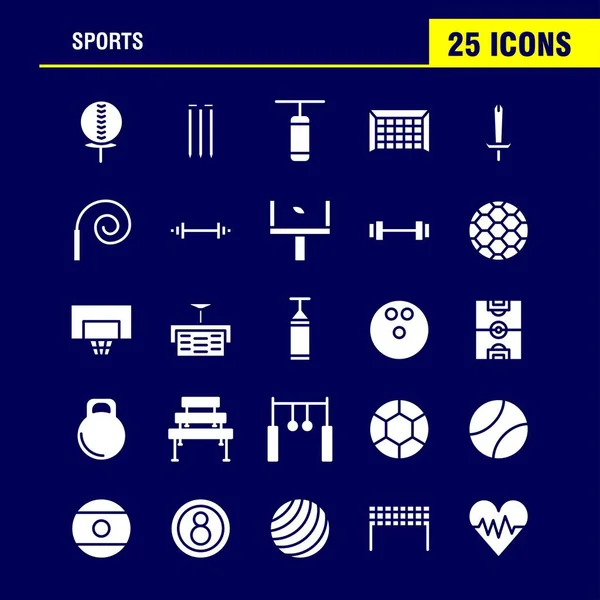 Sports Solid Glyph Icon Pack Designers Developers Иконы Мячом Гольф — стоковый вектор