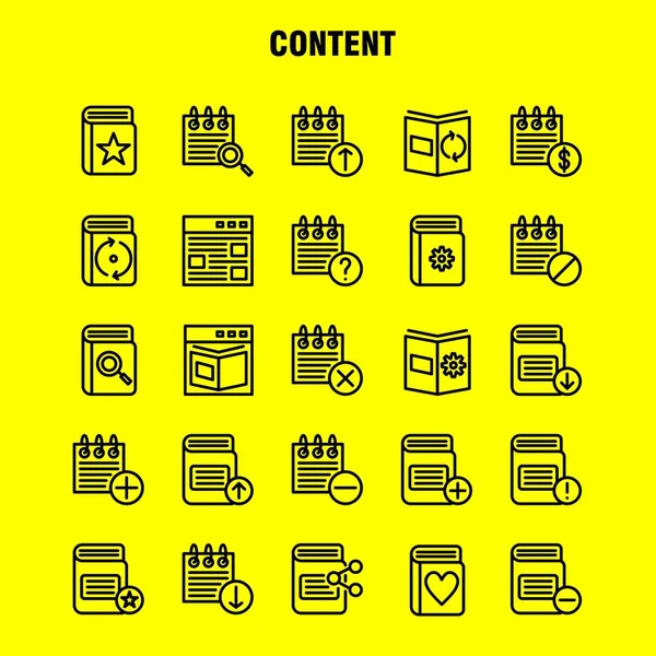 Pack Iconos Línea Contenido Para Diseñadores Desarrolladores Iconos Web Contenido — Vector de stock