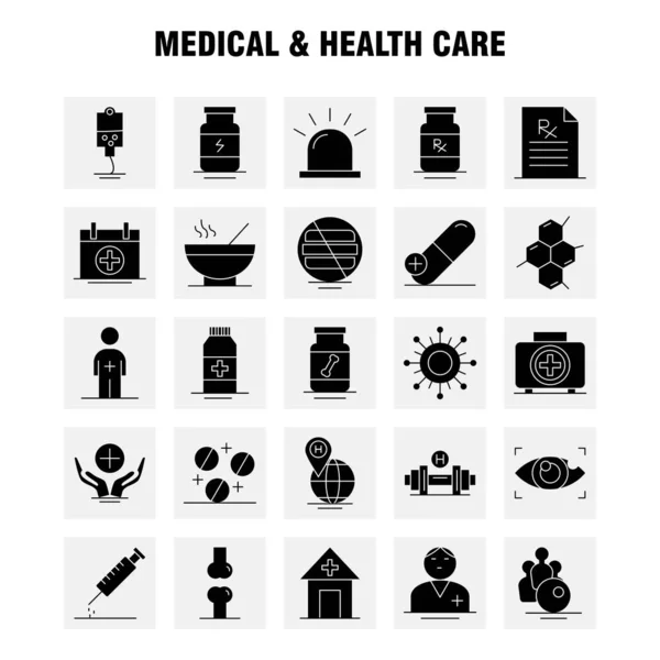 Medical Health Care Solid Glyph Icon Para Web Print Mobile —  Vetores de Stock