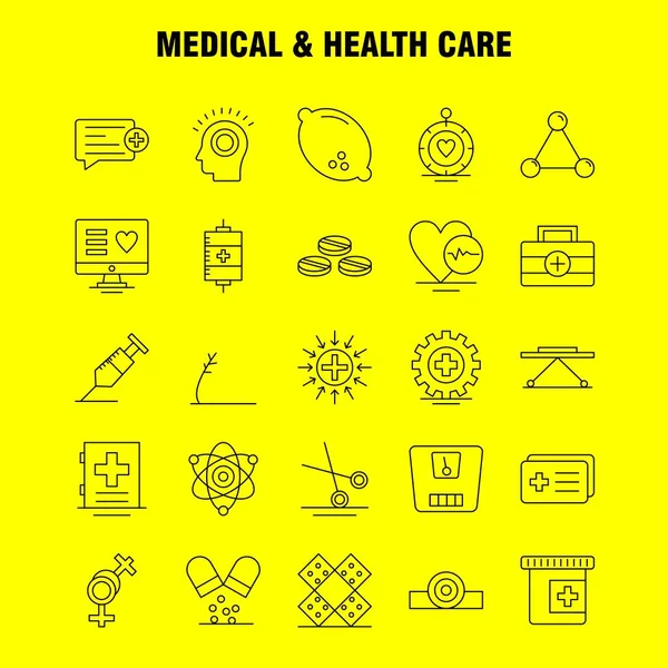 Medizinische Und Gesundheitliche Linie Symbol Für Web Print Und Mobile — Stockvektor