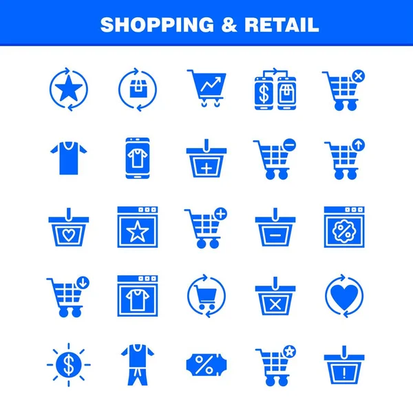 Shopping Solid Glyph Icon Pack Progettisti Sviluppatori Icone Coupon Sconto — Vettoriale Stock